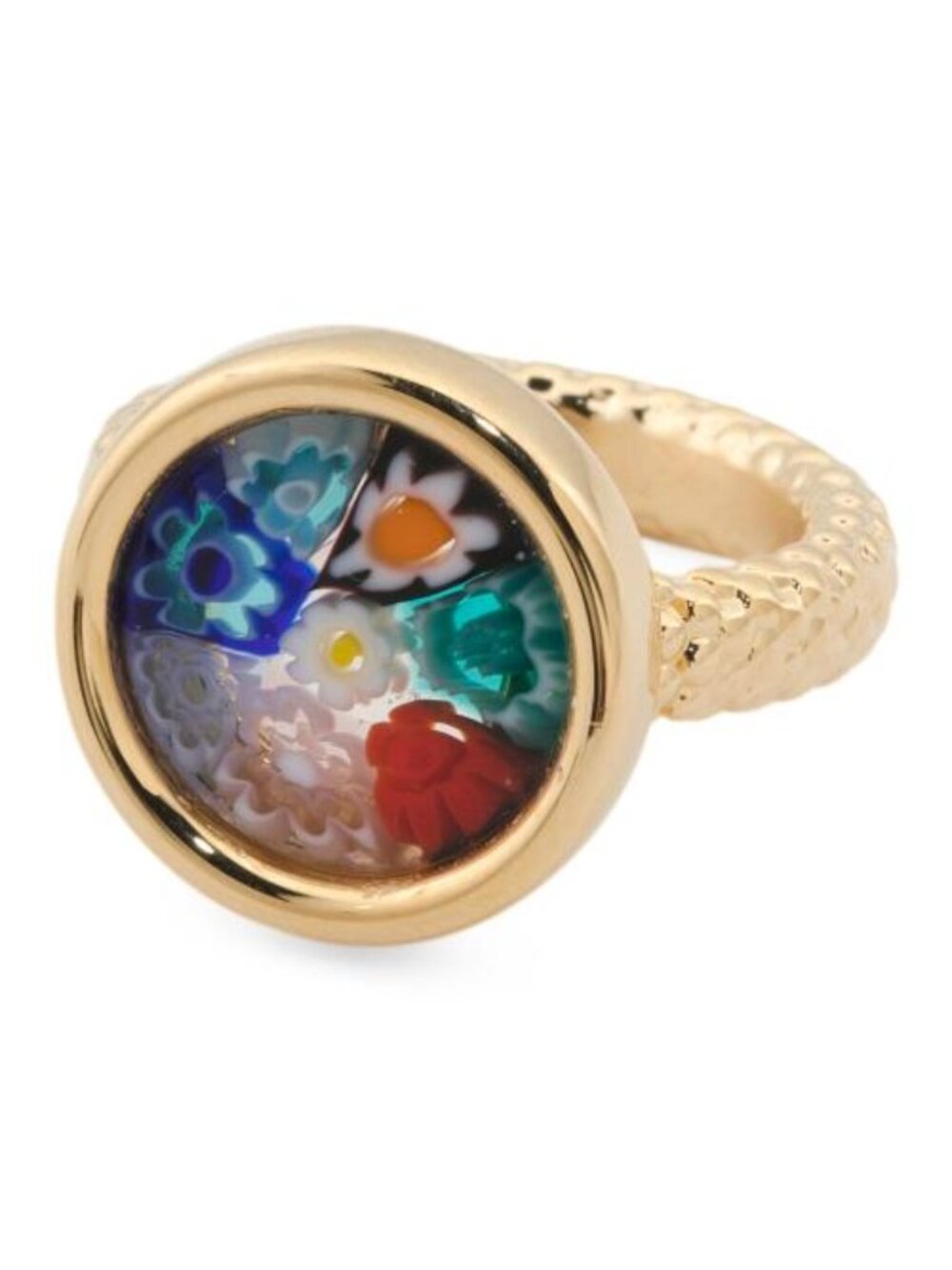 MILOR GOLD Made In Italy 14kt Gold Murano Mesh Ring